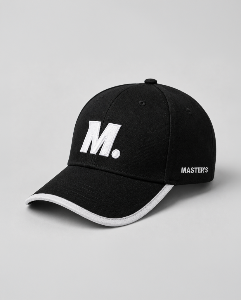 כובע MASTER'S שחור – מבט קדמי